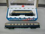 Märklin 3074 H0 Diesellocomotief + 4091.4 Rijtuig met licht, Wisselstroom, Gebruikt, Locomotief, Ophalen of Verzenden