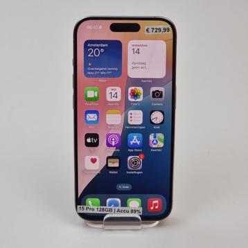 iPhone 15 Pro 128GB Natural Titanium | Accu: 89% beschikbaar voor biedingen