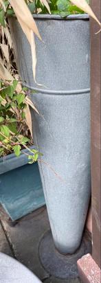 Zinken bloemenbak - 89 cm hoog, Tuin en Terras, Bloempotten, Ophalen, Binnen, Zo goed als nieuw, Metaal