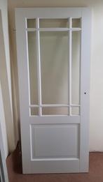 ZGAN opdekdeur binnendeur met facetglas wit links (201,5x85), Doe-het-zelf en Verbouw, Deuren en Horren, Ophalen, 80 tot 100 cm