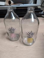 Ananas Vaasjes - Set van 2, Huis en Inrichting, Overige kleuren, Ophalen of Verzenden, Minder dan 50 cm, Glas