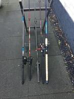 Werphengels met molen 6x ( goed de omschrijving lezen), Watersport en Boten, Hengelsport | Algemeen, Ophalen, Gebruikt, Complete hengel