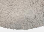 Handmade rond tapijt fluffy berber wol crème beige 200x200cm, Crème, ., 200 cm of meer, Zo goed als nieuw