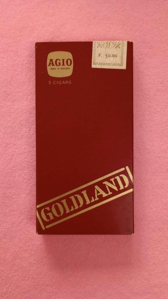sigarendoosje Agio Goldland Wintermans, Verzamelen, Rookartikelen, Aanstekers en Luciferdoosjes, Gebruikt, Tabaksdoos of Verpakking