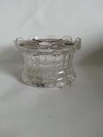 Glazen waxine licht warmhoudplaatje rond bewerkt, Ophalen, Zo goed als nieuw