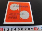 sticker Rotterdam A. Bakker Ijzer en staal bv, Ophalen, Zo goed als nieuw, Bedrijf of Vereniging