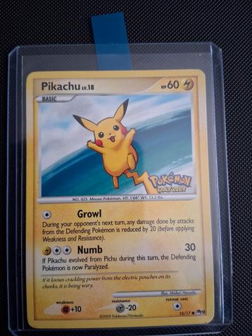 Pikachu 15/17  Pokémon Day 2009 Kaart beschikbaar voor biedingen