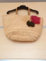 gevlochten tas met bloemen, Verzenden, Nieuw, Beige, Shopper