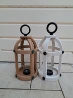 Houten Kaarzenhouders Set, Ophalen of Verzenden, Zo goed als nieuw, Kandelaar, Minder dan 25 cm