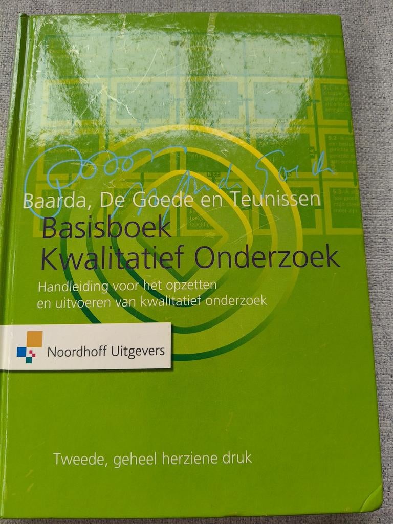 Basisboek Kwalitatief Onderzoek - Baarda, Boeken, Gelezen, Baarda, De Goede en Teunissen, Gamma, HBO