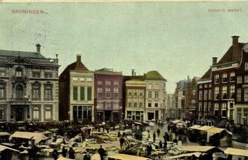 Groningen - Groote Markt. - 1908 gelopen beschikbaar voor biedingen