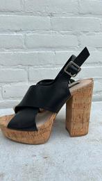 Zwarte pumps Mango ,  kurk , leer , plateau , nieuw , 38, Pumps, Mango, Zwart, Nieuw