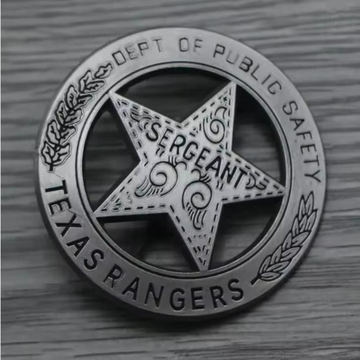 Texas Rangers Sergeant. Badge Sheriff ster., Hobby en Vrije tijd, Kostuums, Theaterbenodigdheden en LARP, Nieuw, Accessoires, Ophalen of Verzenden