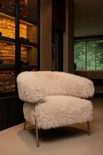 NIEUWE harige FAUTEUIL ARMSTOEL champagne onderstel actie, Ophalen, Pietseweg 13A Oud Gastel, Info@ptmd.nl, Nieuw