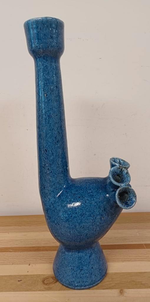 Tulpenvaas - 43 cm hoog, Huis en Inrichting, Woonaccessoires | Vazen, Zo goed als nieuw, Blauw, Minder dan 50 cm, Glas, Ophalen of Verzenden