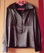 Donkerbruine satijnen blouse van Jürgen Michaelsen Maat M, Ophalen of Verzenden, Zo goed als nieuw, Maat 38/40 (M), Bruin