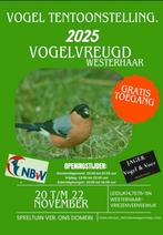 Vogelvreugd Westerhaar houdt weer een vogel show, Dieren en Toebehoren, Ophalen of Verzenden, Nieuw, Hout, Vogelkooi