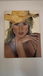 Schilderij Doutzen Kroes met Cowboyhoed, Antiek en Kunst, Ophalen of Verzenden