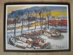 Prent Jan van der Zee De Ploeg Groningen Westerhaven, Antiek en Kunst, Kunst | Litho's en Zeefdrukken, Ophalen of Verzenden