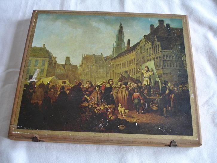 ﻿€7,50 MOOIE GROTE OUDE HOUTEN MERCATOR SIGAREN KIST - ooq, Antiek en Kunst, Curiosa en Brocante, Verzenden