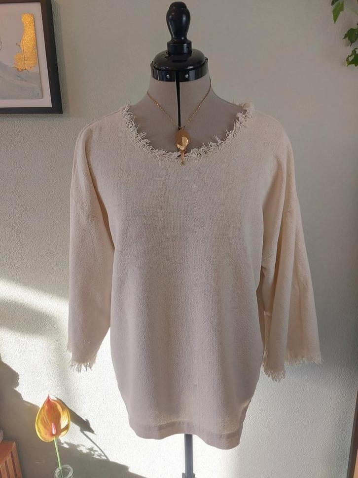 Isabel Marant Crème Top - Maat 42, Kleding | Dames, Tops, Zo goed als nieuw, Maat 42/44 (L), Wit, Lange mouw, Ophalen of Verzenden