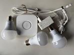 Te koop: Philips Hue Bridge +3 E27 Hue lampen, Huis en Inrichting, Lampen | Losse lampen, Led-lamp, Minder dan 30 watt, Zo goed als nieuw