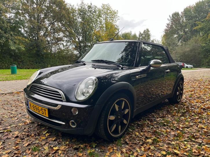 Mini 1.6 16V Cooper Cabrio 2007 Zwart, Auto's, Mini, Particulier, Airbags, Airconditioning, Bluetooth, Boordcomputer, Centrale vergrendeling