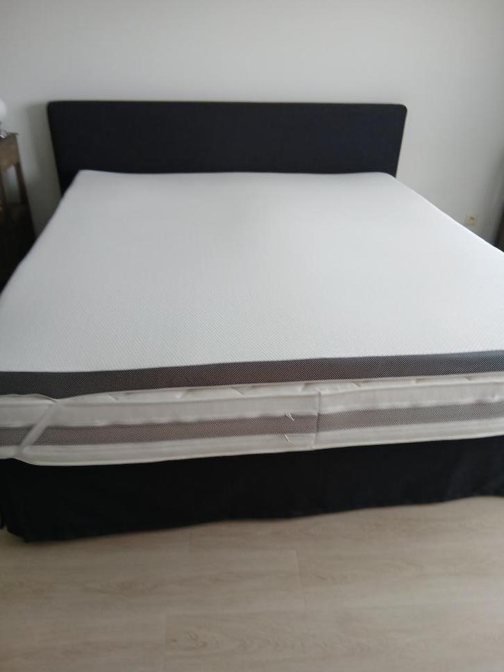 Boxspring 180 x200, Huis en Inrichting, Slaapkamer | Boxsprings, Zo goed als nieuw, 180 cm, 200 cm, Tweepersoons, Grijs, Ophalen