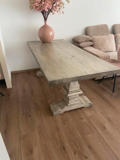 Prachtige robuuste kloostereettafel en salontafel, Huis en Inrichting, Tafels | Salontafels, Gebruikt, Minder dan 50 cm, 50 tot 100 cm