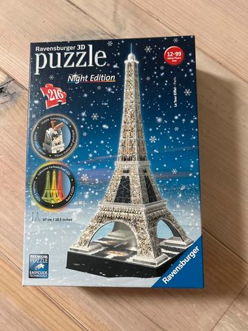 Ravensburger 3D Puzzel Eiffeltoren Night Edition beschikbaar voor biedingen