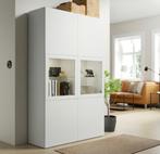 Ikea besta kast hoogglans wit met vitrinedeurtjes, Huis en Inrichting, Ophalen, Gebruikt, Minder dan 150 cm, 150 tot 200 cm