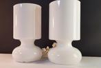 Twee witte Ikea tafellampen, Gebruikt, Glas, Minder dan 50 cm, Vintage Retro