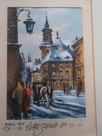 WARSCHAU Mooie besneeuwd Stadsgedeelte Paard/Wagen beschikbaar voor biedingen