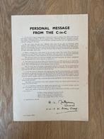 21st Army Group Message - Montgomery- 1944, Verzamelen, Militaria | Tweede Wereldoorlog, Overige soorten, Overige typen, Ophalen of Verzenden