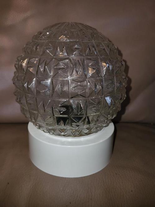 Mooie onbeschadigde mid century vintage plafonnière, Huis en Inrichting, Lampen | Plafondlampen, Zo goed als nieuw, Glas, Ophalen of Verzenden