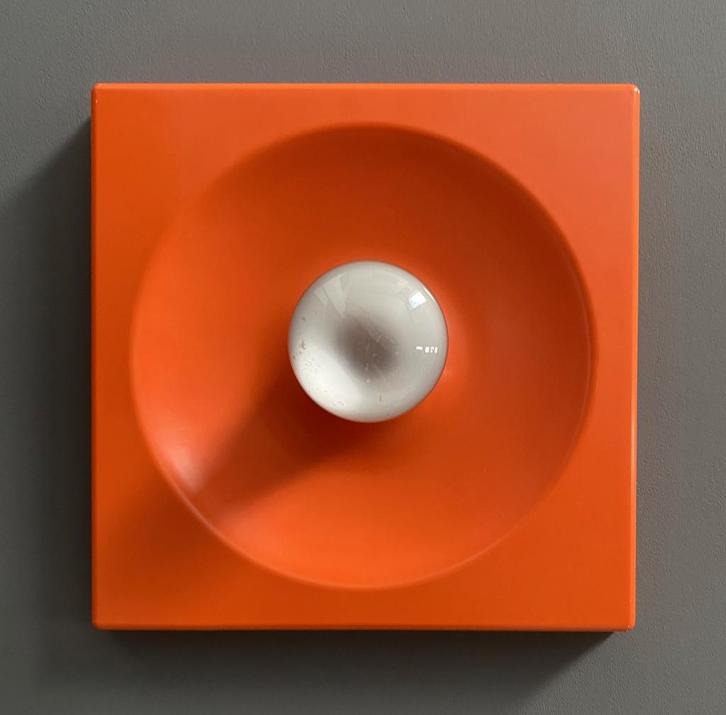 70 jaren QUADRO oranje WAND LAMP van Schönbuch, Huis en Inrichting, Lampen | Wandlampen, Gebruikt, Kunststof, Ophalen of Verzenden