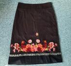 Vintage monsoon rok geborduurde bloemen, Maat 38/40 (M), Bruin, Ophalen of Verzenden, Zo goed als nieuw