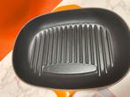 Le Creuset grillpan 32 cm Vulcanic in gebruikte staat., Huis en Inrichting, Keuken | Potten en Pannen, Gebruikt, Gietijzer, Ophalen of Verzenden