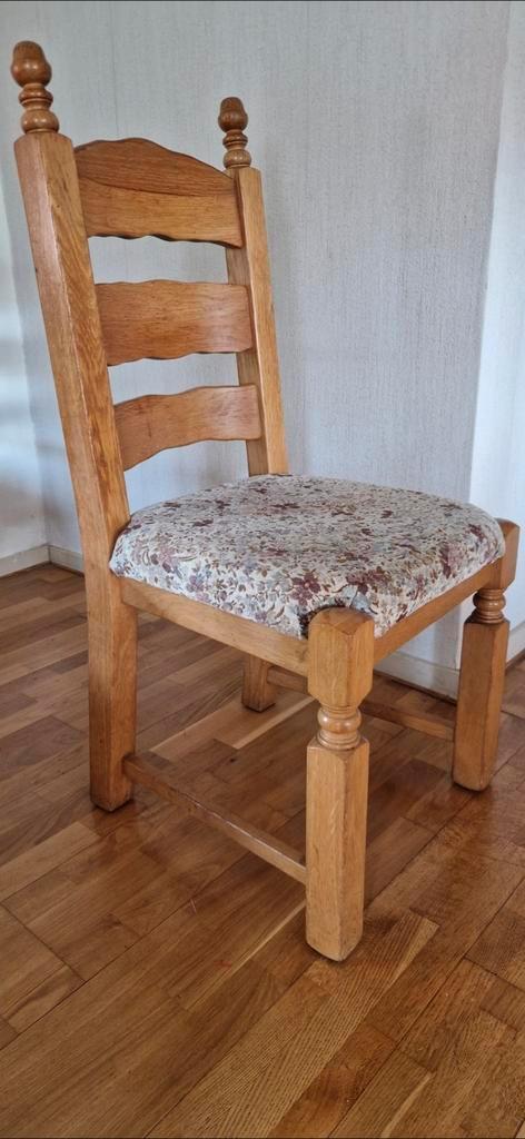 Licht eiken eetkamerstoelen, Huis en Inrichting, Stoelen, Gebruikt, Bruin, Ophalen
