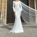 Elegante bruidsjurk 38, Ophalen of Verzenden, Zo goed als nieuw, Wit, Trouwjurk