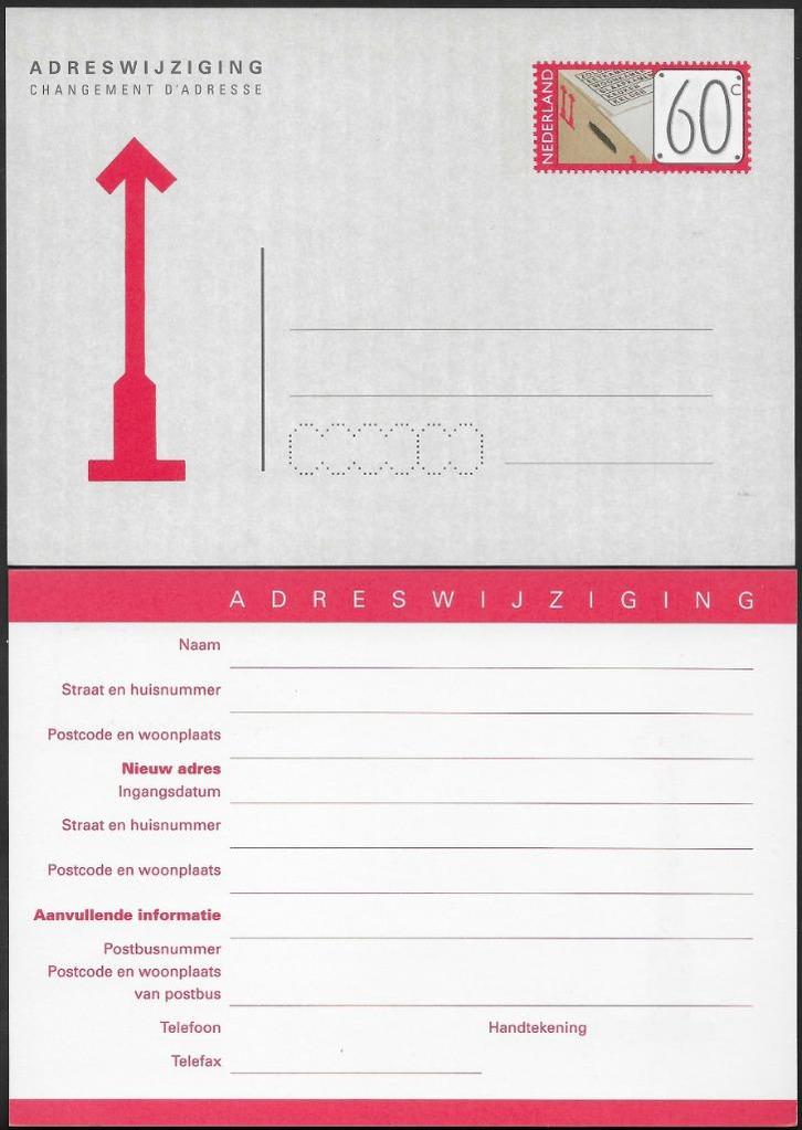 Adreswijziging Geuzendam 54 zonder laserbedrukking. Zie INFO, Postzegels en Munten, Brieven en Enveloppen | Nederland, Briefkaart