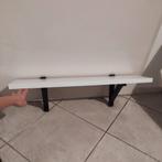 Witte plank (80x20 cm) + zwarte plankdragers, Ophalen, Gebruikt