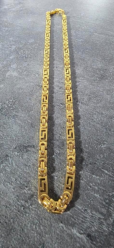 Mooie Koningsketting Plat, Sieraden, Tassen en Uiterlijk, Kettingen, Nieuw, Overige materialen, Goud, Ophalen of Verzenden