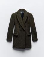 Dames Zara double breasted boucle blazer jas khaki bruin S, Bruin, Zara, Nieuw, Ophalen of Verzenden
