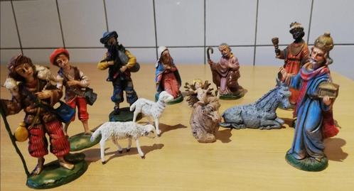 Kerstfiguren. Vintage/classic look. Kunststof. Italy. 13 st., Diversen, Kerst, Zo goed als nieuw, Ophalen