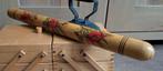 Vintage houten breinaalden koker beschilderd met bloemen, Ophalen of Verzenden, Gebruikt, Breien, Overige typen