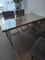 Sleeper wood eettafel 1.60 x 100 cm, Ophalen, Zo goed als nieuw, Rechthoekig, 50 tot 100 cm