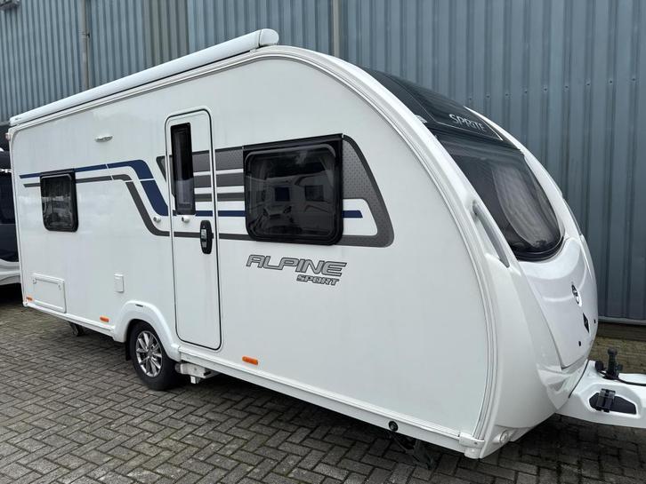 Sprite Alpine Sport 470 CF Mover/Thule luifel, Caravans en Kamperen, Caravans, Bedrijf, tot en met 4, 1000 - 1250 kg, Standaardzit