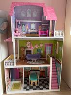 Barbiehuis met meubels en Barbies!, Kinderen en Baby's, Speelgoed | Poppenhuizen, Ophalen, Zo goed als nieuw, Poppenhuis