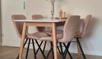 4 eethoek stoelen, Huis en Inrichting, Stoelen, Ophalen, Zo goed als nieuw, Zwart, Vier